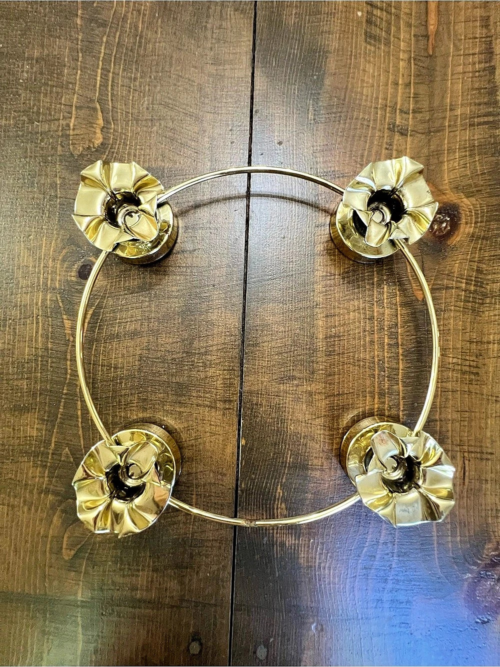 Vintage Brass Finish Advent Wreath Candle Ring